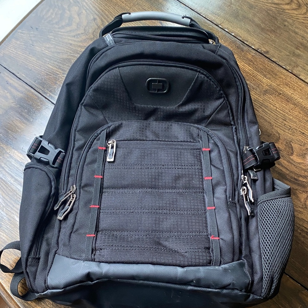 OGIO Black Backpack with Red Accents